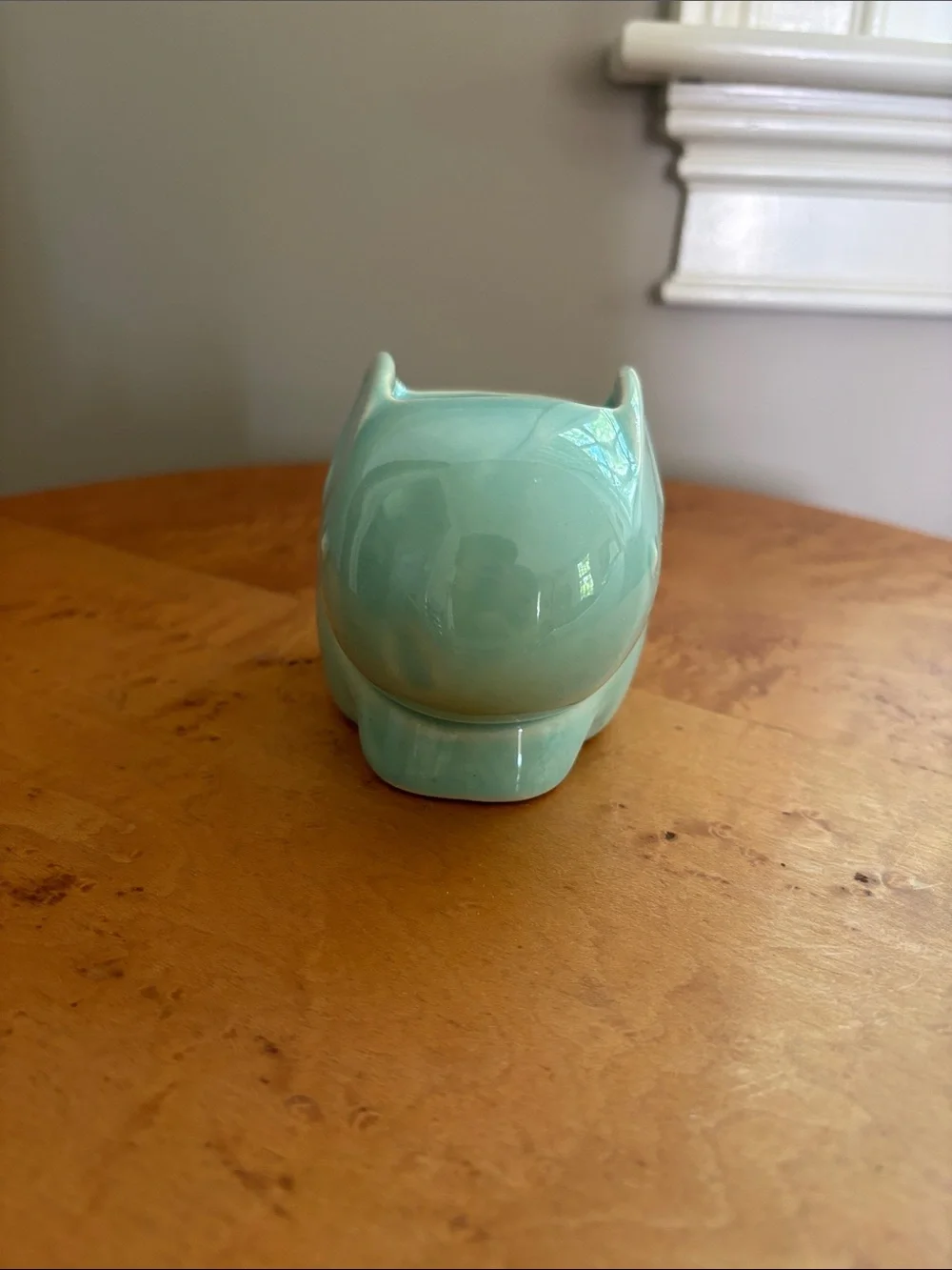 Japanese Celadon Rabbit Holder, Ceramic figurine bunny Decor
